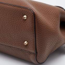 DKNY Brown Leather Top Zip Satchel