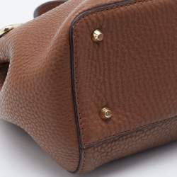 DKNY Brown Leather Top Zip Satchel