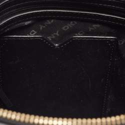 Pre Owned DKNY Black/Brown Signature Canvas and Leather Chain Shoulder Bag