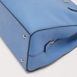 Pre Owned DKNY Blue Saffiano Leather Bryant Park Zipped Satchel