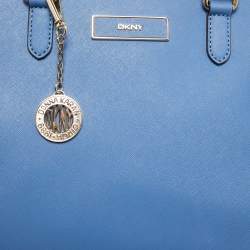 Pre Owned DKNY Blue Saffiano Leather Bryant Park Zipped Satchel