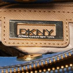 Pre Owned DKNY Blue Saffiano Leather Bryant Park Zipped Satchel