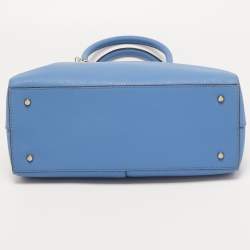 Pre Owned DKNY Blue Saffiano Leather Bryant Park Zipped Satchel