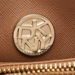 Pre Owned DKNY Beige Leather Beekman French Whipstitch Trim Tote