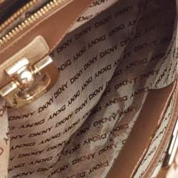 Pre Owned DKNY Beige Leather Beekman French Whipstitch Trim Tote