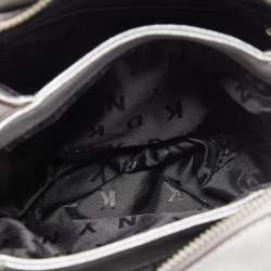 Pre Owned DKNY Silver Leather Charm Satchel