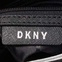 Pre Owned DKNY Silver Leather Charm Satchel