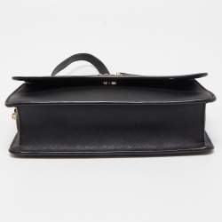 Pre Owned DKNY Black Leather Flap Chain Shoulder Bag