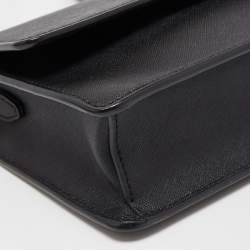 Pre Owned DKNY Black Leather Flap Chain Shoulder Bag