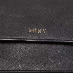 Pre Owned DKNY Black Leather Flap Chain Shoulder Bag
