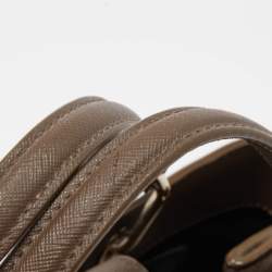 Pre Owned DKNY Dark Beige Leather Front Pocket Top Handle Bag