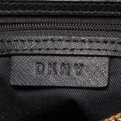 Pre Owned DKNY Dark Beige Leather Front Pocket Top Handle Bag