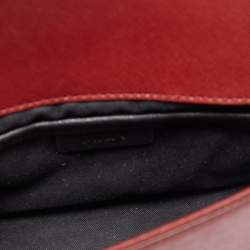 Pre Owned DKNY Red Leather Flap Chain Shoulder Bag