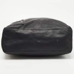 Pre Owned DKNY Black Perforated Leather Shopper Tote