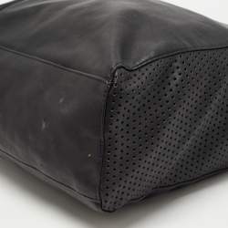 Pre Owned DKNY Black Perforated Leather Shopper Tote