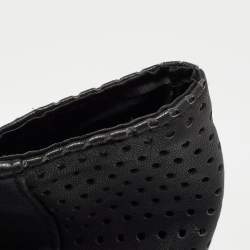 Pre Owned DKNY Black Perforated Leather Shopper Tote