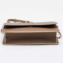 Pre Owned DKNY Beige Leather Flap Chain Shoulder Bag