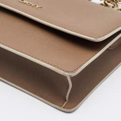 Pre Owned DKNY Beige Leather Flap Chain Shoulder Bag
