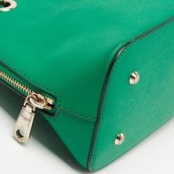 Pre Owned Dkny Green Leather Dome Chain Shoulder Bag