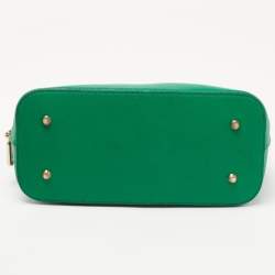 Pre Owned Dkny Green Leather Dome Chain Shoulder Bag