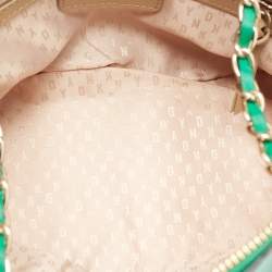 Pre Owned Dkny Green Leather Dome Chain Shoulder Bag