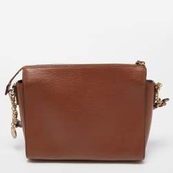 Pre Owned DKNY Brown Leather Ava Zip Crossbody Bag