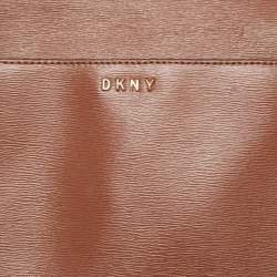 Pre Owned DKNY Brown Leather Ava Zip Crossbody Bag