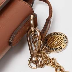 Pre Owned DKNY Brown Leather Ava Zip Crossbody Bag