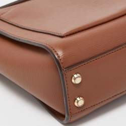 Pre Owned DKNY Brown Leather Ava Zip Crossbody Bag