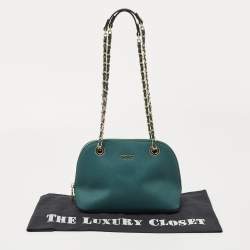 Pre Owned DKNY Dark Green Leather Dome Shoulder Bag