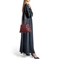 Pre Owned DKNY Burgundy Faux Leather Paige Satchel