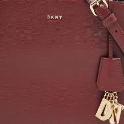 Pre Owned DKNY Burgundy Faux Leather Paige Satchel