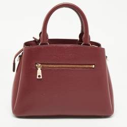 Pre Owned DKNY Burgundy Faux Leather Paige Satchel