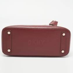 Pre Owned DKNY Burgundy Faux Leather Paige Satchel