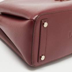 Pre Owned DKNY Burgundy Faux Leather Paige Satchel