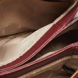 Pre Owned DKNY Burgundy Faux Leather Paige Satchel
