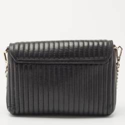 Pre Owned DKNY Black Quilted Leather Gansevoort Flap Shoulder Bag