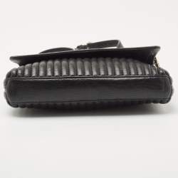 Pre Owned DKNY Black Quilted Leather Gansevoort Flap Shoulder Bag