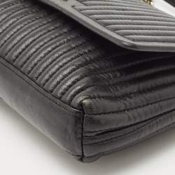 Pre Owned DKNY Black Quilted Leather Gansevoort Flap Shoulder Bag