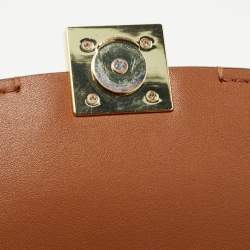 Pre Owned DKNY Brown Monogram Coated Canvas and Leather Logo Flap Top Handle Bag