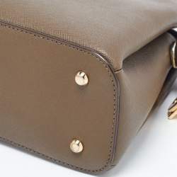 Pre Owned DKNY Green Saffiano Leather Paige Charm Satchel