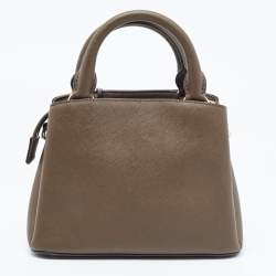 Pre Owned DKNY Green Saffiano Leather Paige Charm Satchel