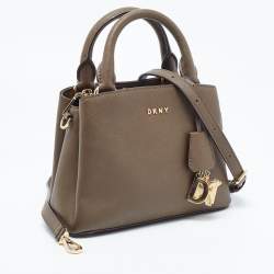 Pre Owned DKNY Green Saffiano Leather Paige Charm Satchel