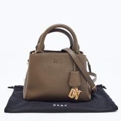 Pre Owned DKNY Green Saffiano Leather Paige Charm Satchel