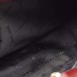 Pre Owned Dkny Burgundy Saffiano Leather Middle Zip Tote