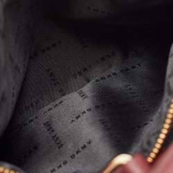 Pre Owned Dkny Burgundy Saffiano Leather Middle Zip Tote