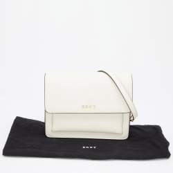 Pre Owned Dkny Off White Leather Bryant Park Crossbody Bag
