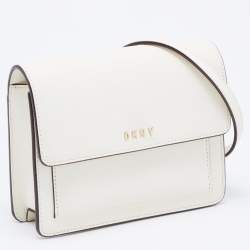Pre Owned Dkny Off White Leather Bryant Park Crossbody Bag