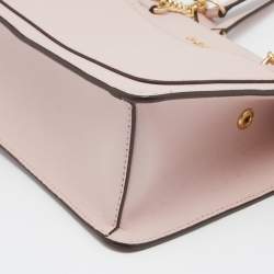 Pre Owned DKNY Pink Leather Bryant Top Zip Shoulder Bag