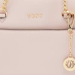 Pre Owned DKNY Pink Leather Bryant Top Zip Shoulder Bag